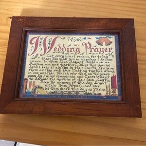 Wedding Prayer Frame Robert Miller 9 1/8 Inch Width And 7 Inch Length